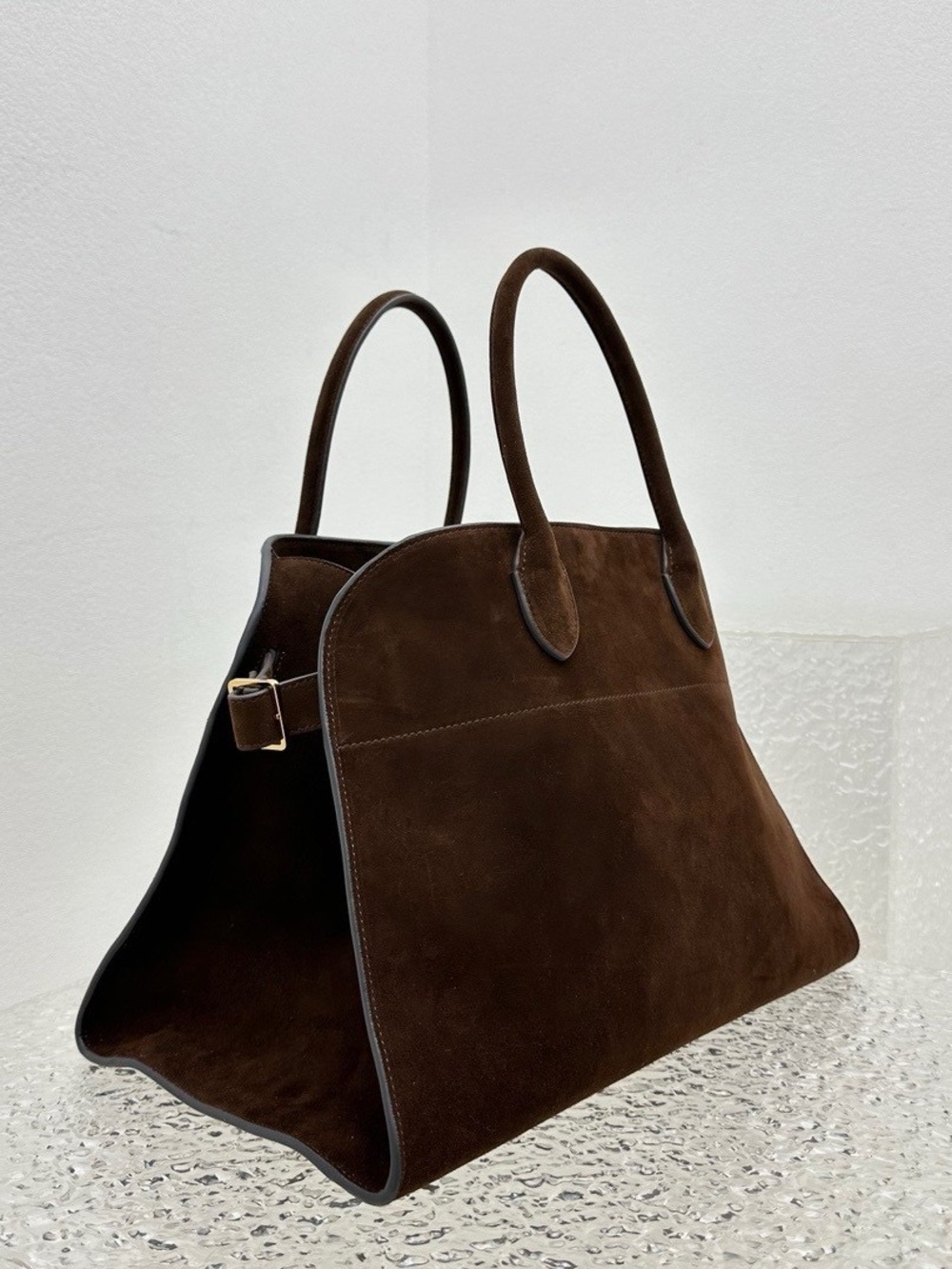 The Row Dark Brown Suede Tote